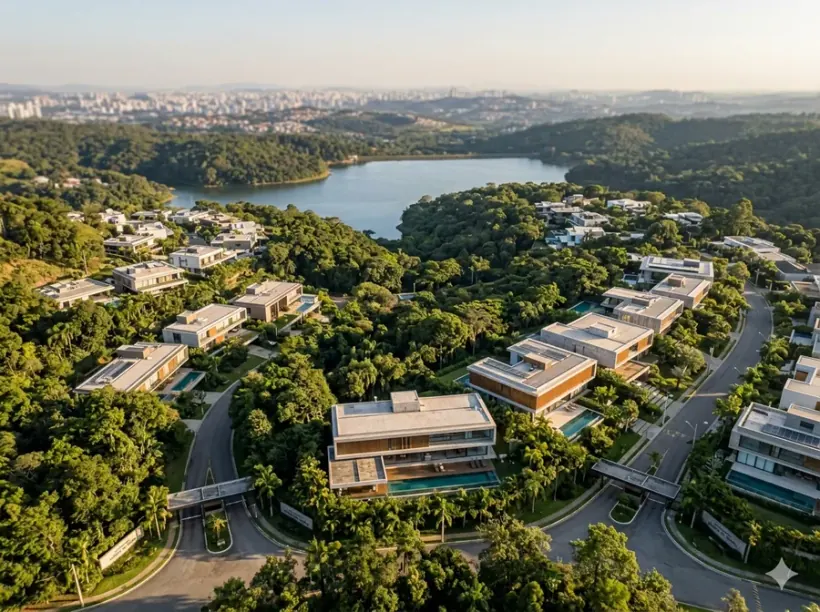 Bairro residencial em Aldeia da Serra, na região de Alphaville