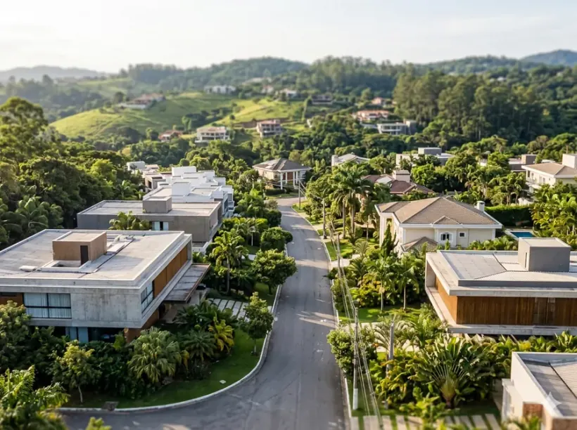 Bairro residencial em Cotia, na região de Alphaville