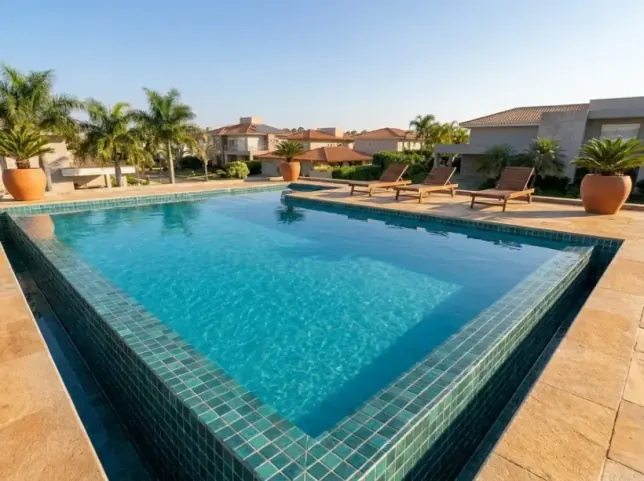 Piscina impermeabilizada sem vazamentos